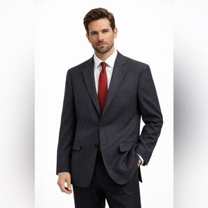 ZINO jacket blazer sport coat wool silk made in italy birds eye weave tweed 42R